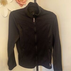 Womens Spyder Jacket Black Full Zip SPFED015-001 Pockets Fleece Lining Size M
